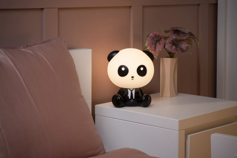 Lucide DODO PANDA - Stolná lampa detská - LED Dim. - 1x3W - 3 StepDim - Čierna